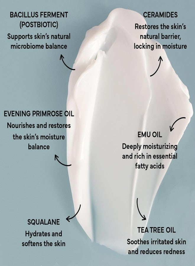 emuaid Barrier Repair Hydrating Face Cream, Deeply Hydrating Moisturizer for Sensitive Skin, Facial Moisturizer, Face Cream with Ceramides, Postbiotics & Antioxidants, 1.7 oz - Image 2